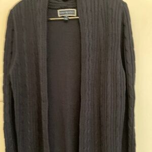 Karen Scott Open Cable Cardigan Size M, Navy